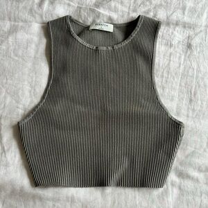 Aritzia Babaton Sculpt Knit Racer Cropped Tank